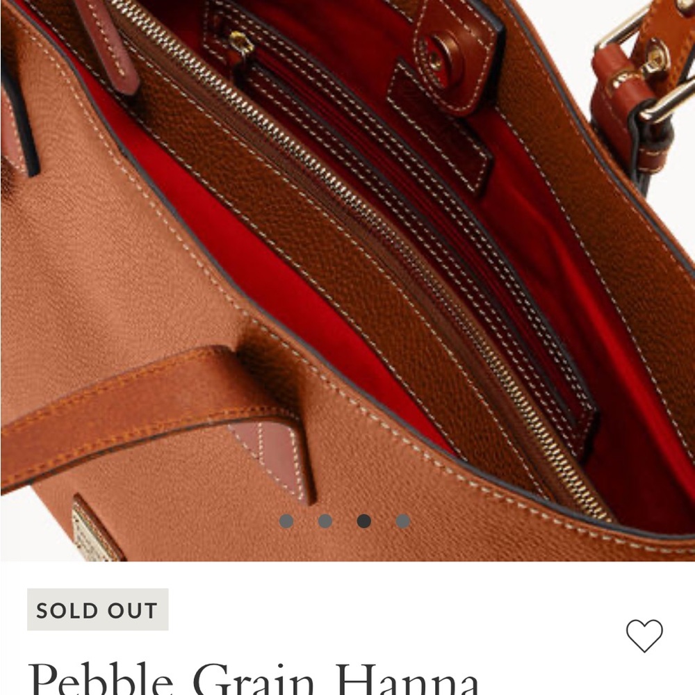 Dooney & Bourke Brown Leather Tote Bag pebble Grain Hanna new no tags;never used - Picture 5 of 13